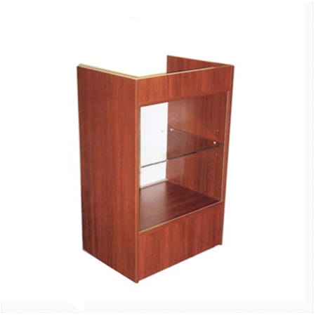 Amko Cash Register Stand with Glass, Cherry SCRGC